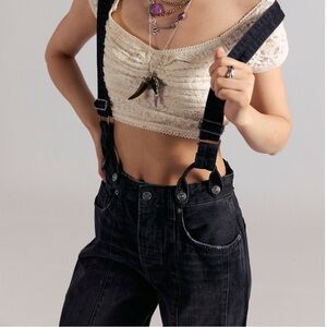 NWT We The Free Berkeley Suspender Jeans